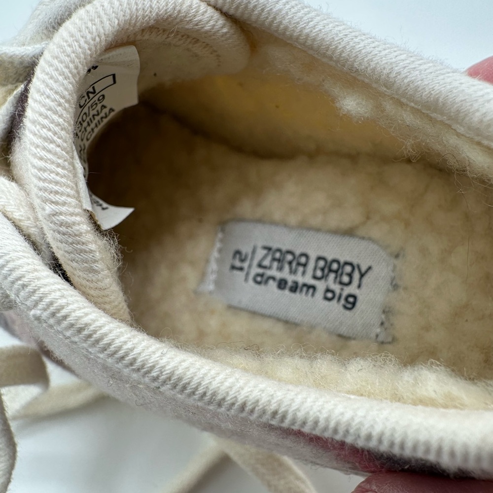 Zara Baby Dream Big Flannel Plaid Sneakers Size EU 21 (US 12-18 Months:EU 20-22) - Picture 10 of 11